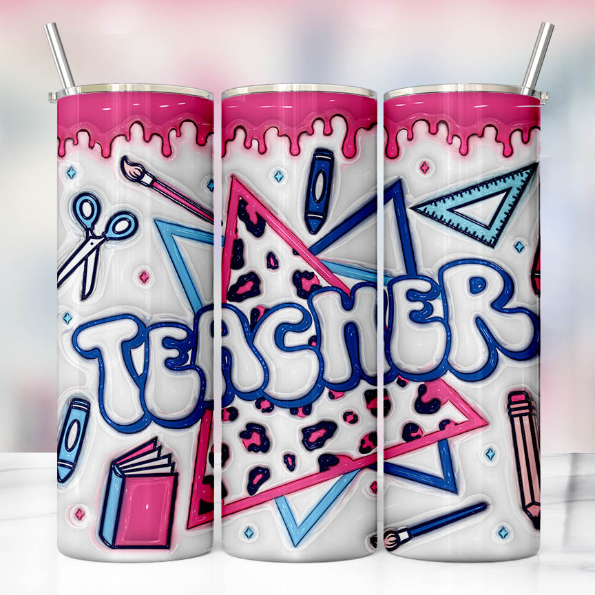 Retro Teacher Tumbler