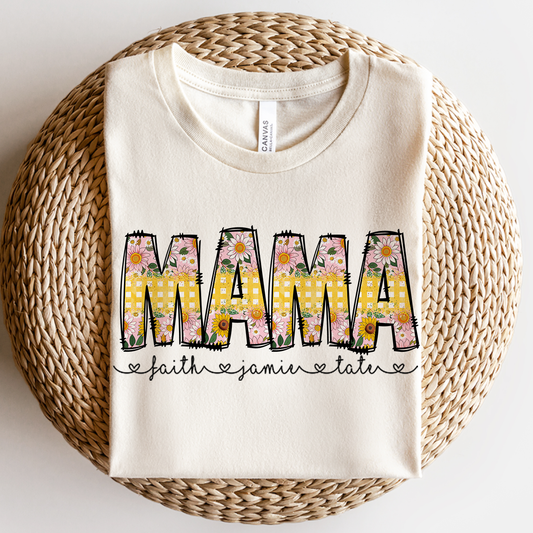 Yellow Floral Mama Tee