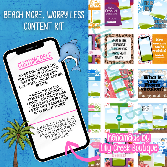 BEACH MORE WORRY LESS CONTENT KIT