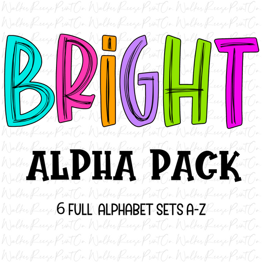 Bright Lines Alphabet - Alpha Pack - Instant Download