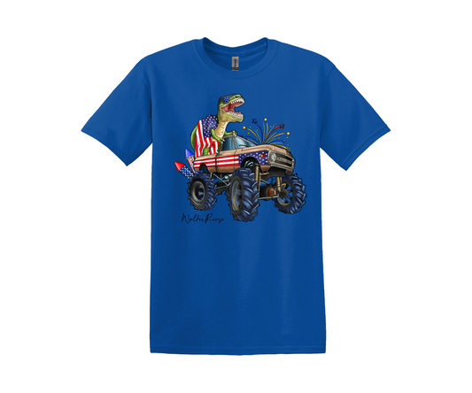 Patriotic Monster Truck Dino Tee