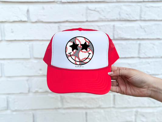 Faux Glitter Baseball Trucker Hat