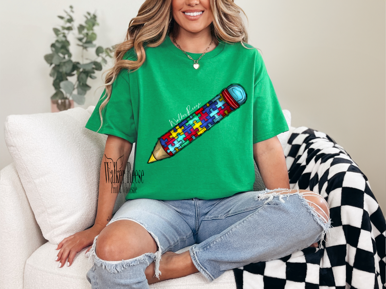 Autism Puzzle Pencil Tee