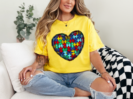 Autism Puzzle Heart Tee