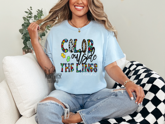 Color Outside the Lines Autism Tee