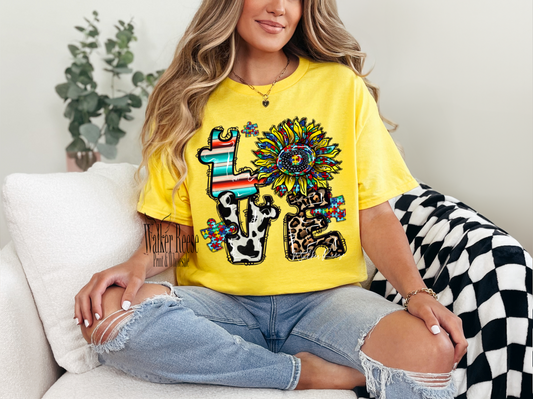 LOVE Autism Western Tee