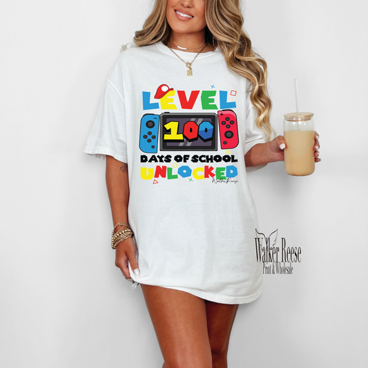 Level 100 Days of School Unlocked Tee