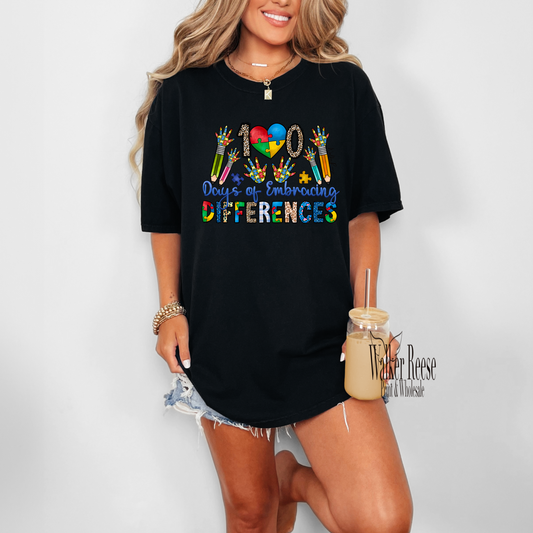 100th Days of Different Autism Tee