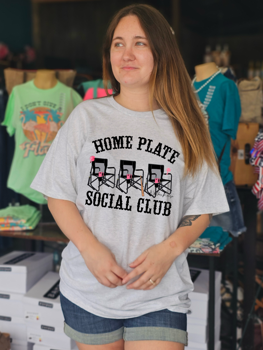 Home Plate Social Club Tee - Pink&Black