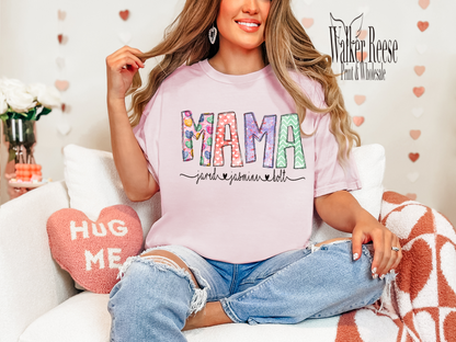 Valentine's Day MAMA with Names Tee