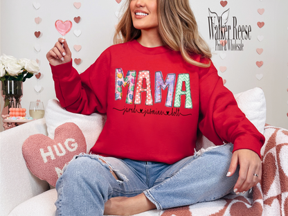 Valentine's Day MAMA with Names Tee