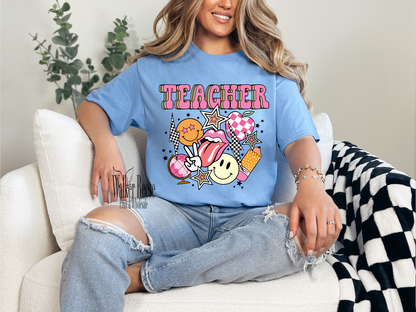 Teacher Bright Retro Tee