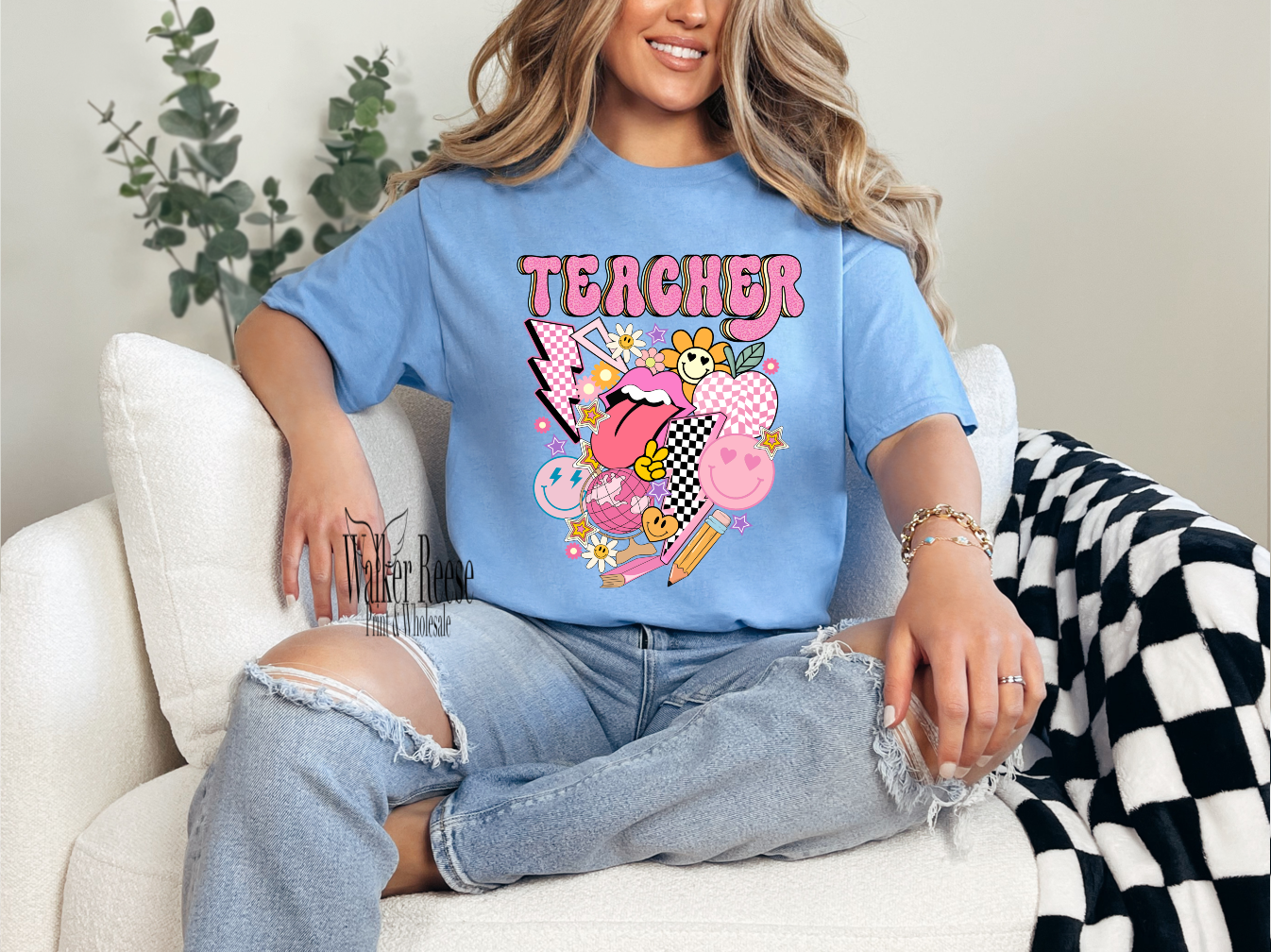 Teacher Bright Retro Tee #2