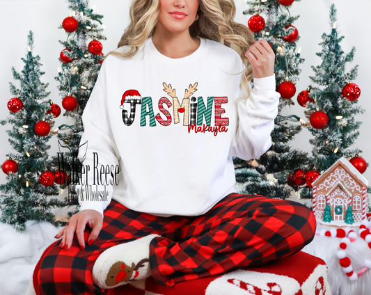 Christmas Alpha Personalized Name Tee