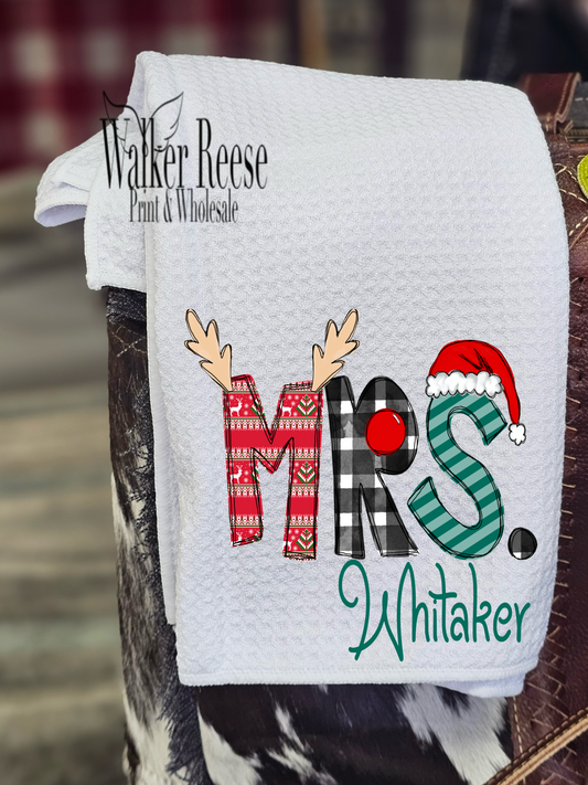 Christmas Alpha Mrs. Tea Towel