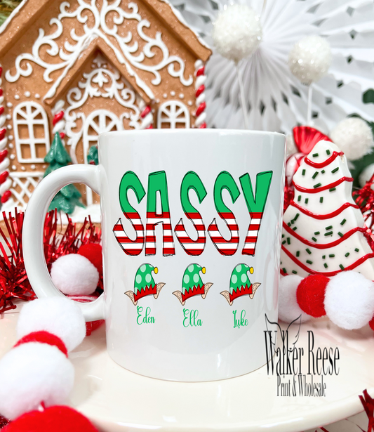 Elf Alpha Title with Names 11oz Coffee Mug