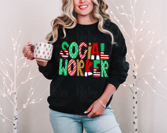 Christmas Alpha SOCIAL WORKER tee