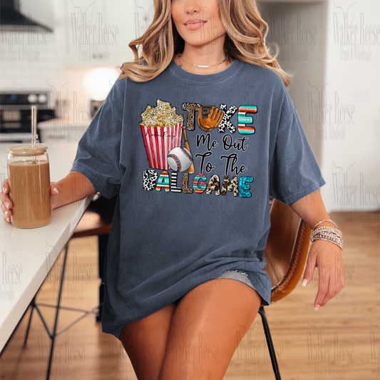 Take Me Out to the Ballgame Western Print Tee