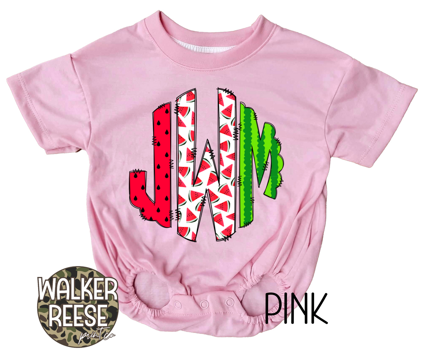 Watermelon Monogram Bubble Romper