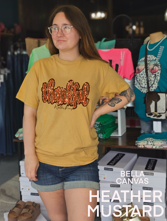 Faux Sequin THANKFUL Tee