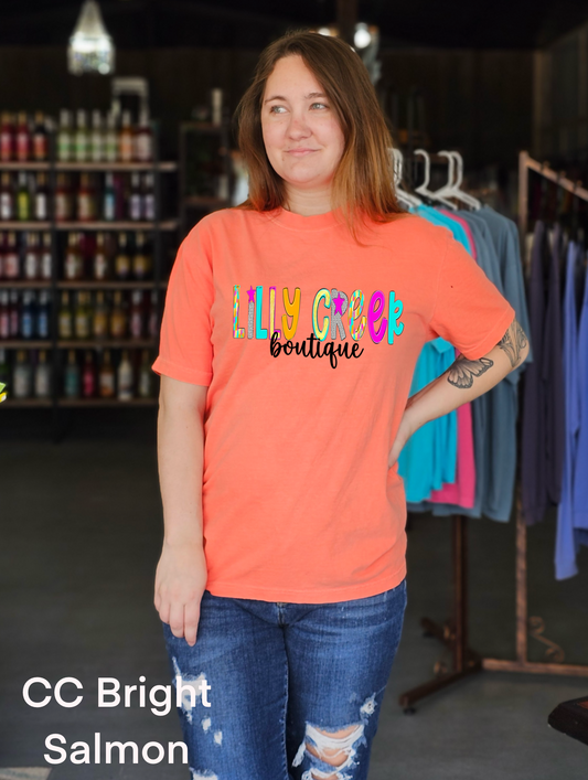 Poppy Print Lilly Creek Boutique Logo Tee