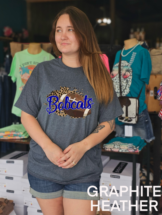 Leopard BOBCATS Football Tee