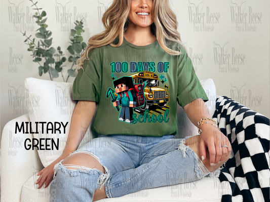 100 Days of School Minecraft Tee