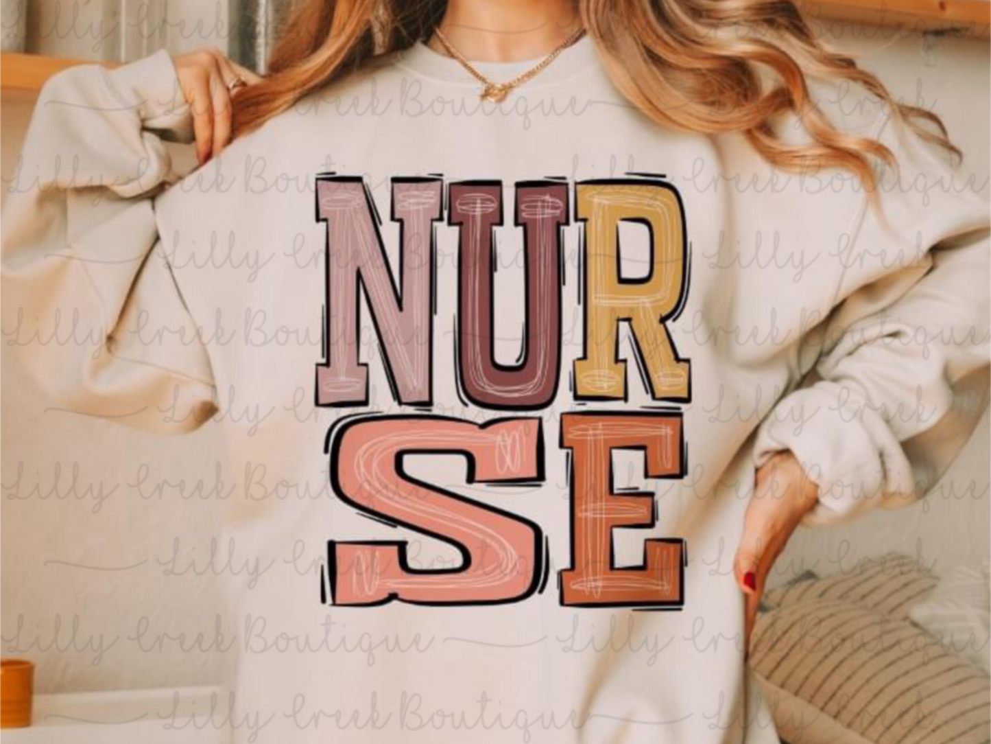 NURSE Boho Font Tee