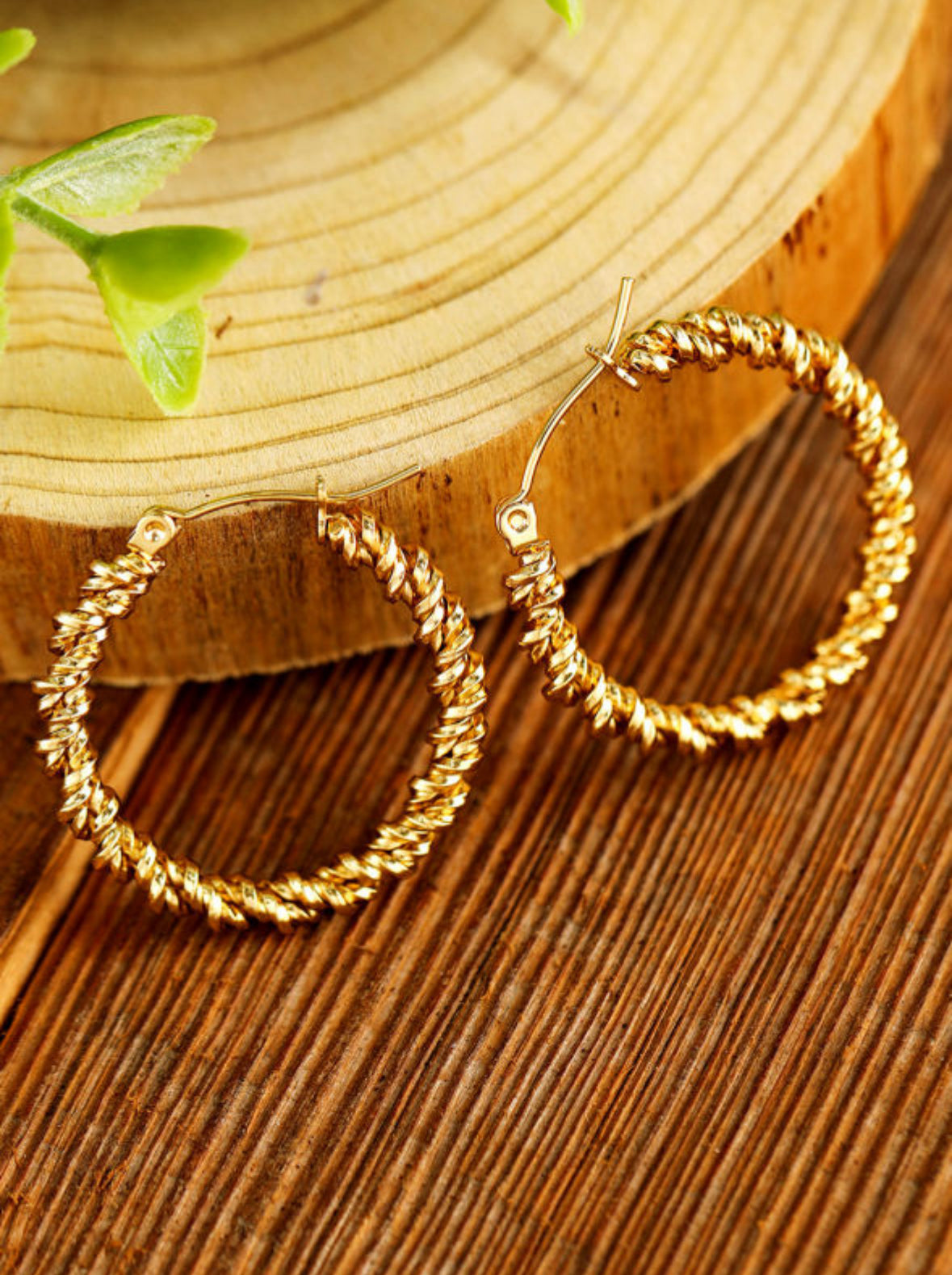 Gold Textured Hoops RTS