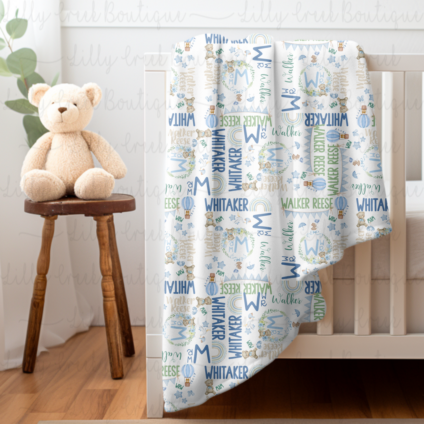 Blue Bear Baby Blanket