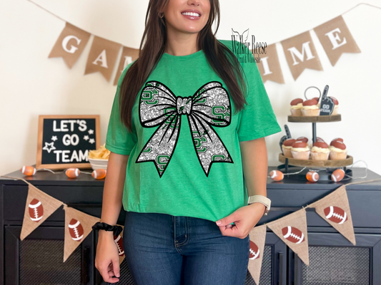 Seminole Indians Glitter Bow Tee