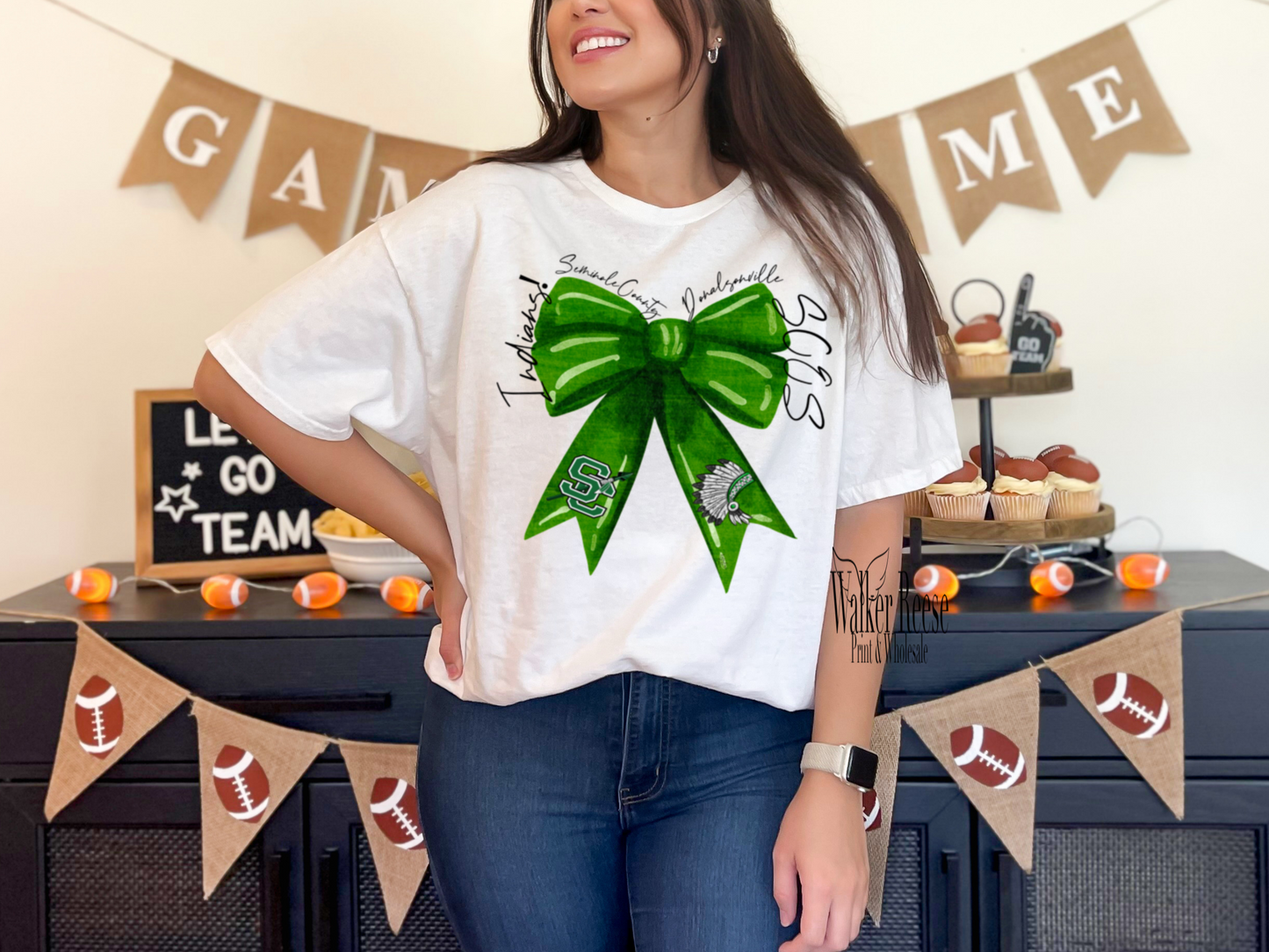 Indians Mascot Bow Tee #2