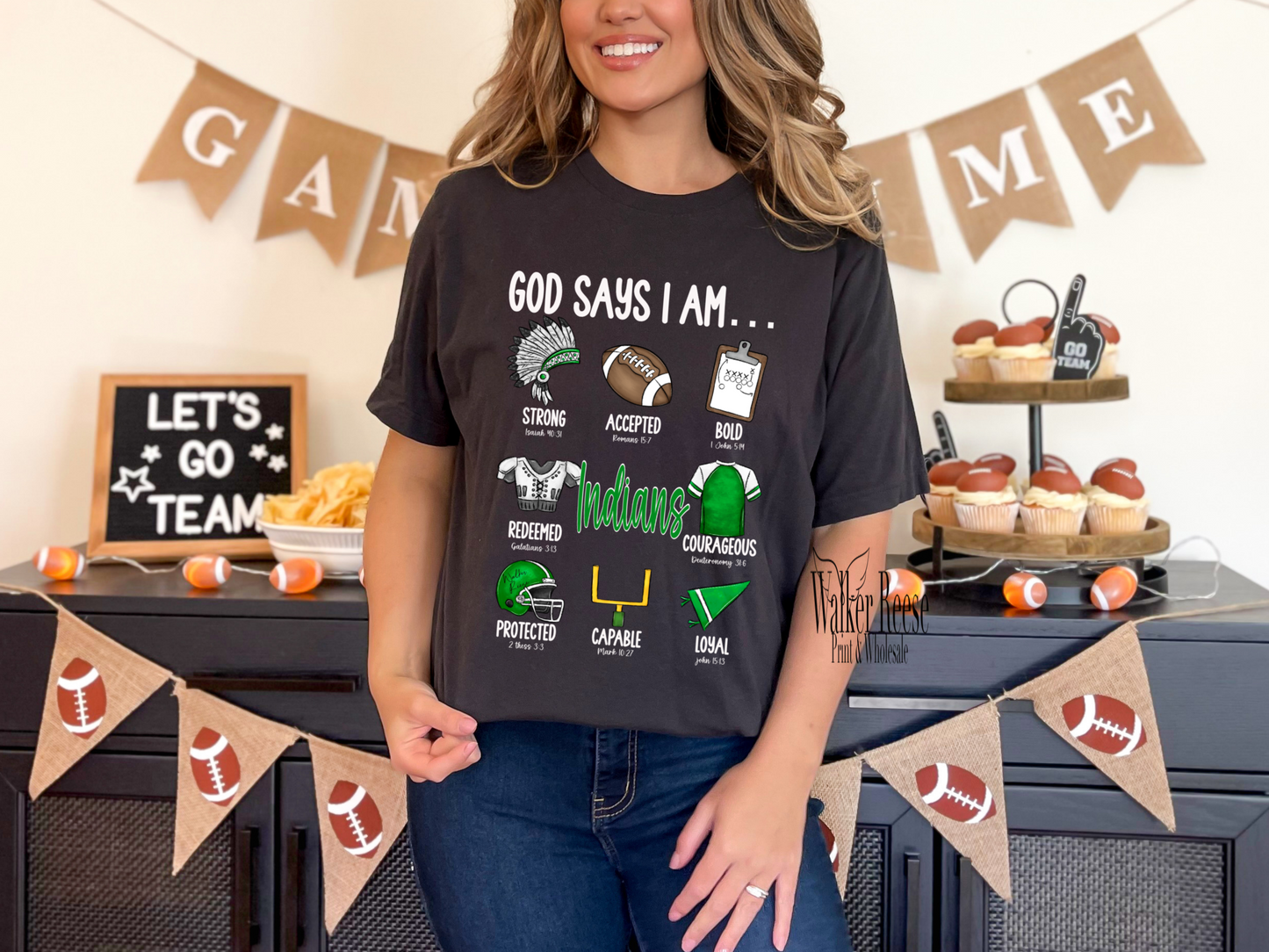 God Says I am INDIANS Tee - Football