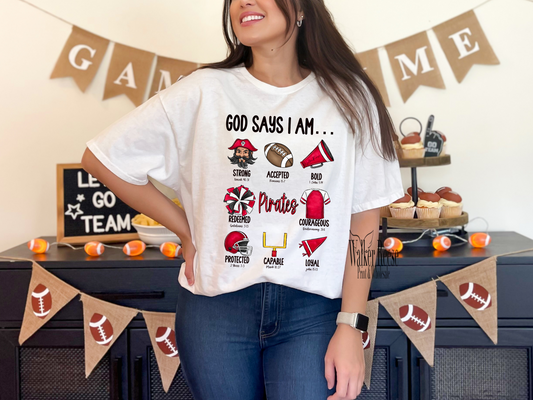 God Says I am PIRATES Tee - Cheer