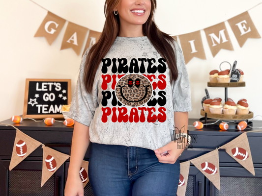 Leopard Smiley Pirates Mascot Tee