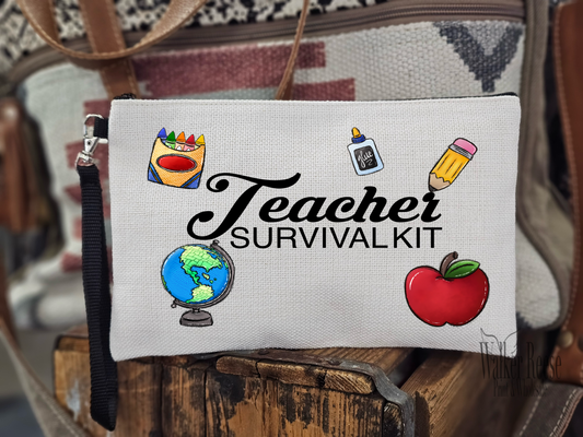 Teacher Survival Kit Zipper Pouch Bag