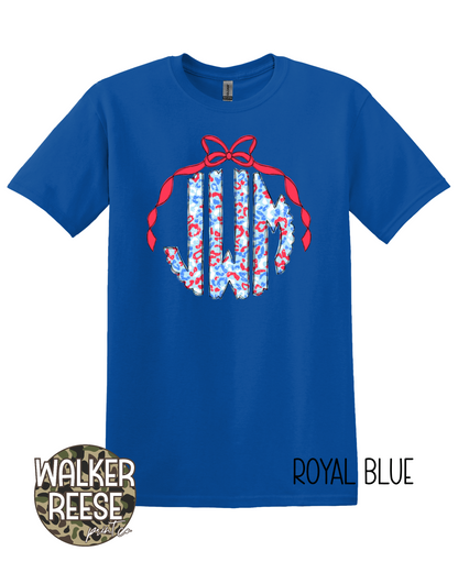 RWB Leopard Scallop Monogram Tee