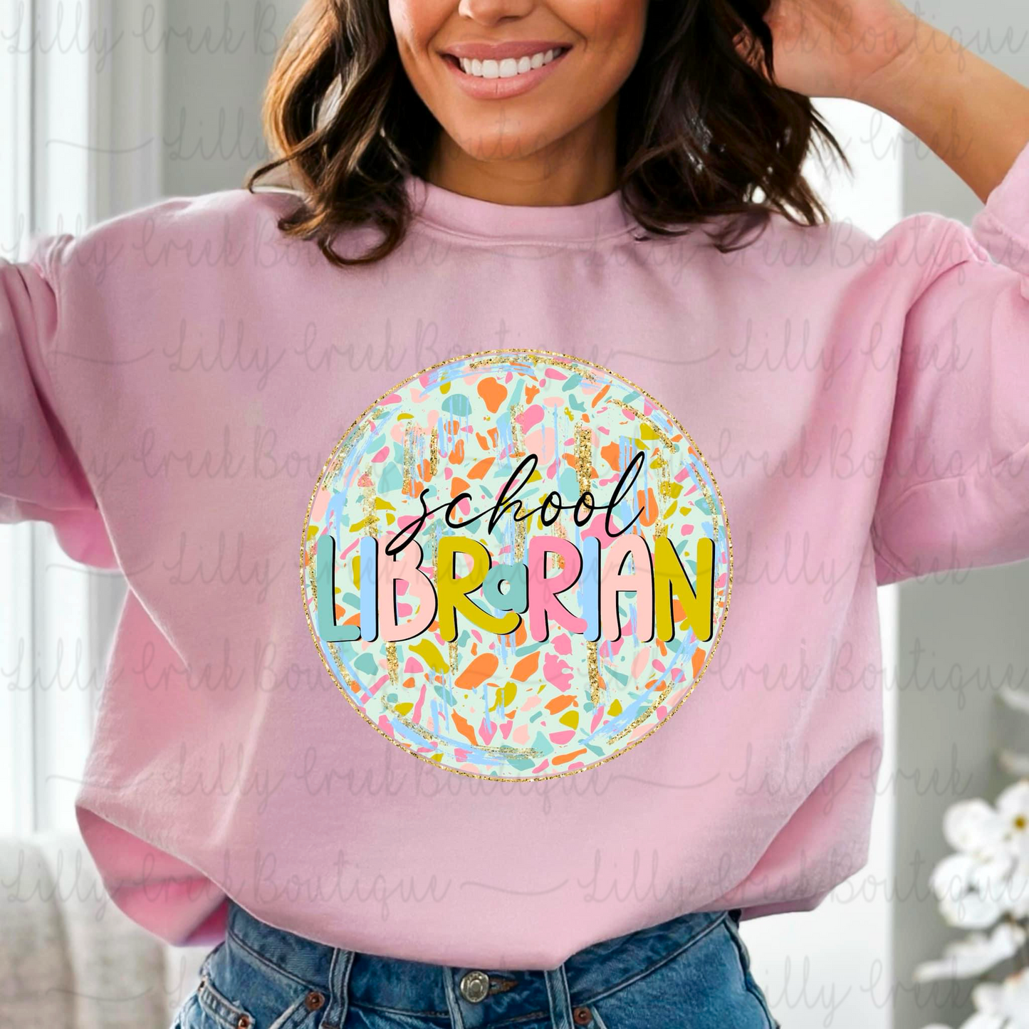 School Librarian Terrazzo Tee