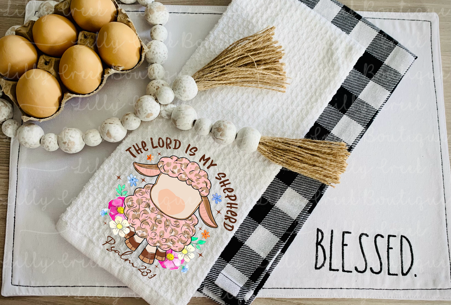 The Lord is My Shepherd Waffle Tea Towel