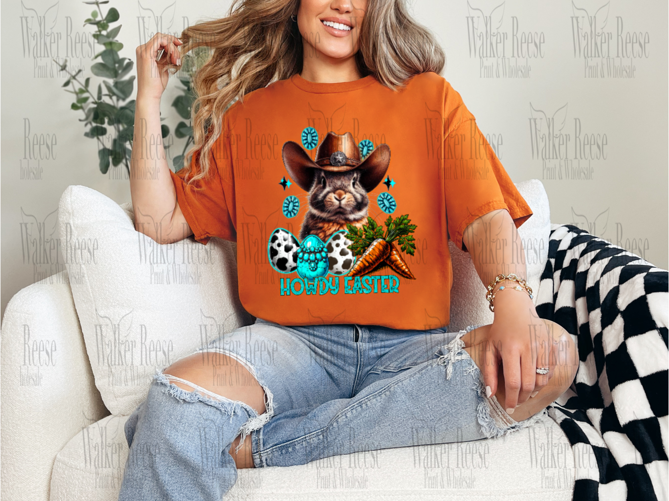 Howdy Easter Western Bunny Tee