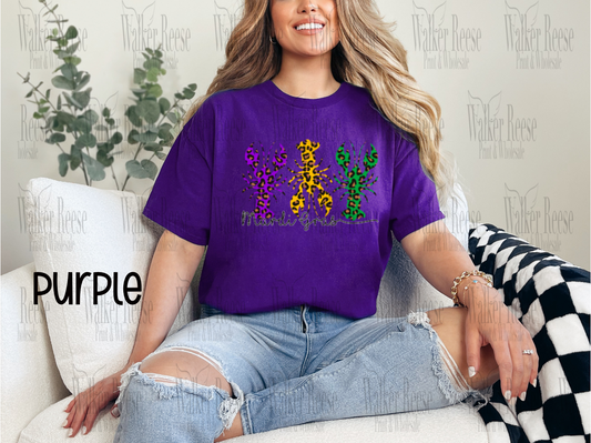 Mardi Gras Leopard Crawfish Tee