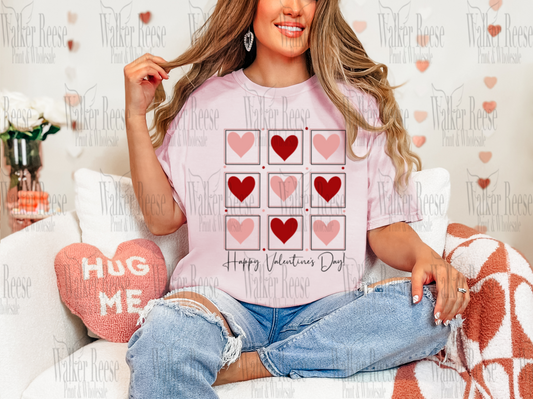 Happy Valentine's Day Hearts Tee