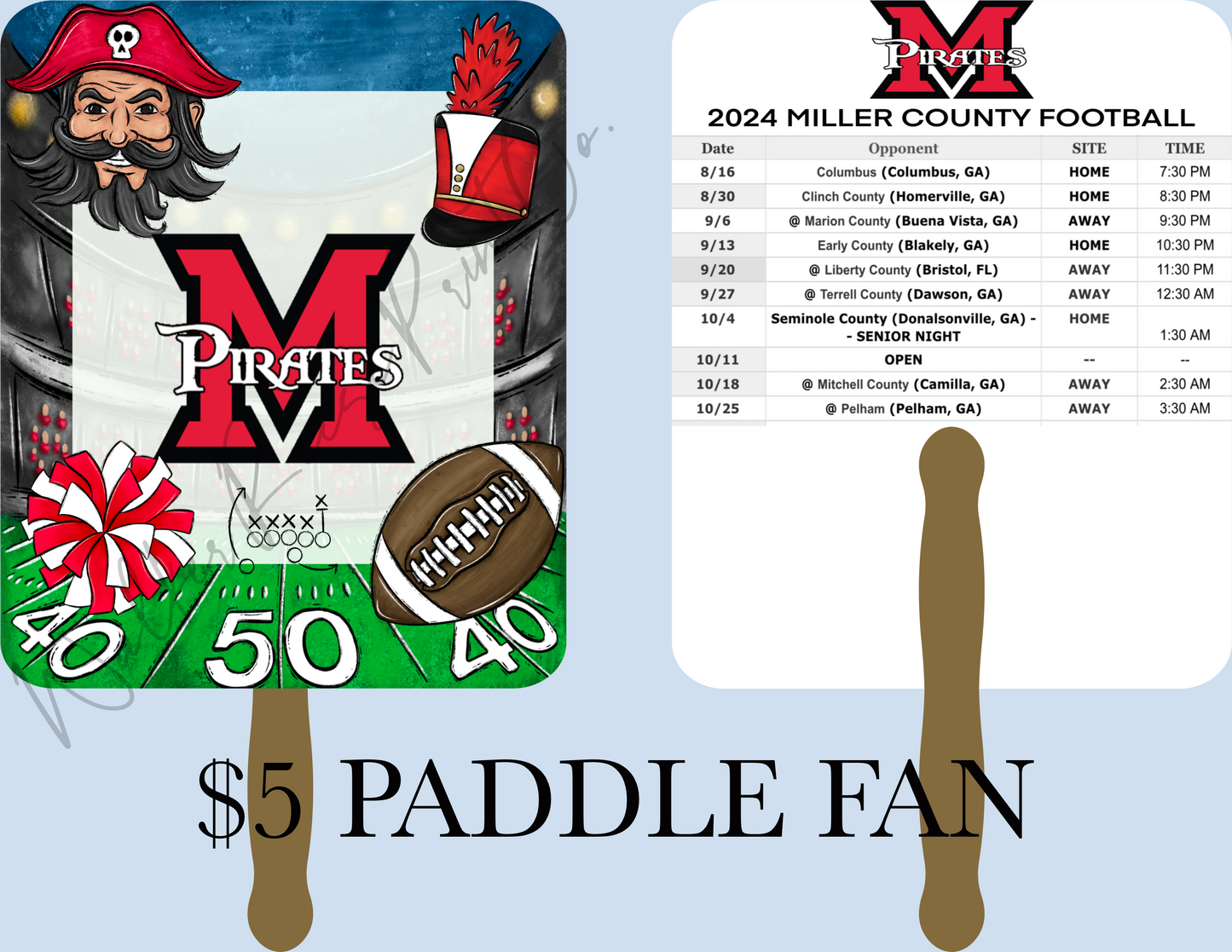 Miller County Football Paddle Fan