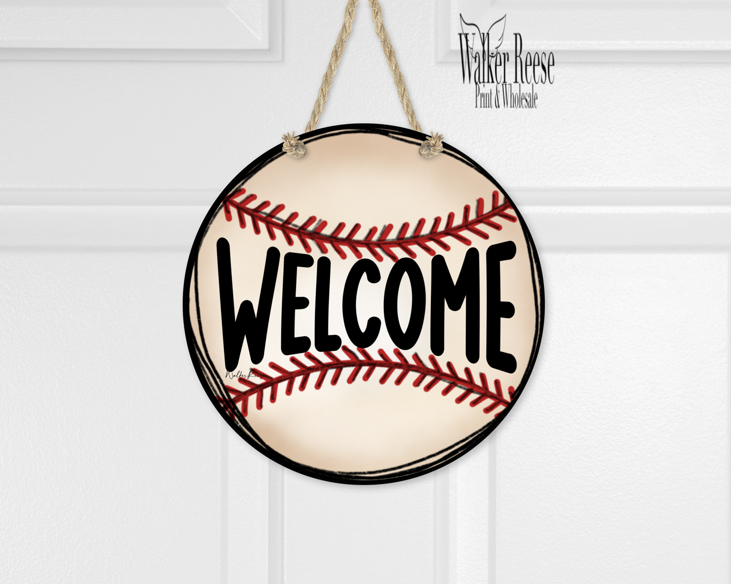 Basball WELCOME Door Hanger