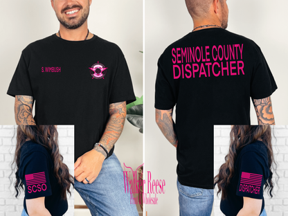 PINK SEMINOLE COUNTY DISPATCHER - DRIFIT TEE