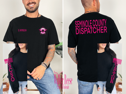 PINK SEMINOLE COUNTY DISPATCHER - DRIFIT TEE