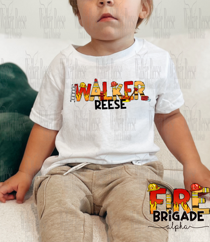 Fire Brigade Alpha Personalized Name Tee