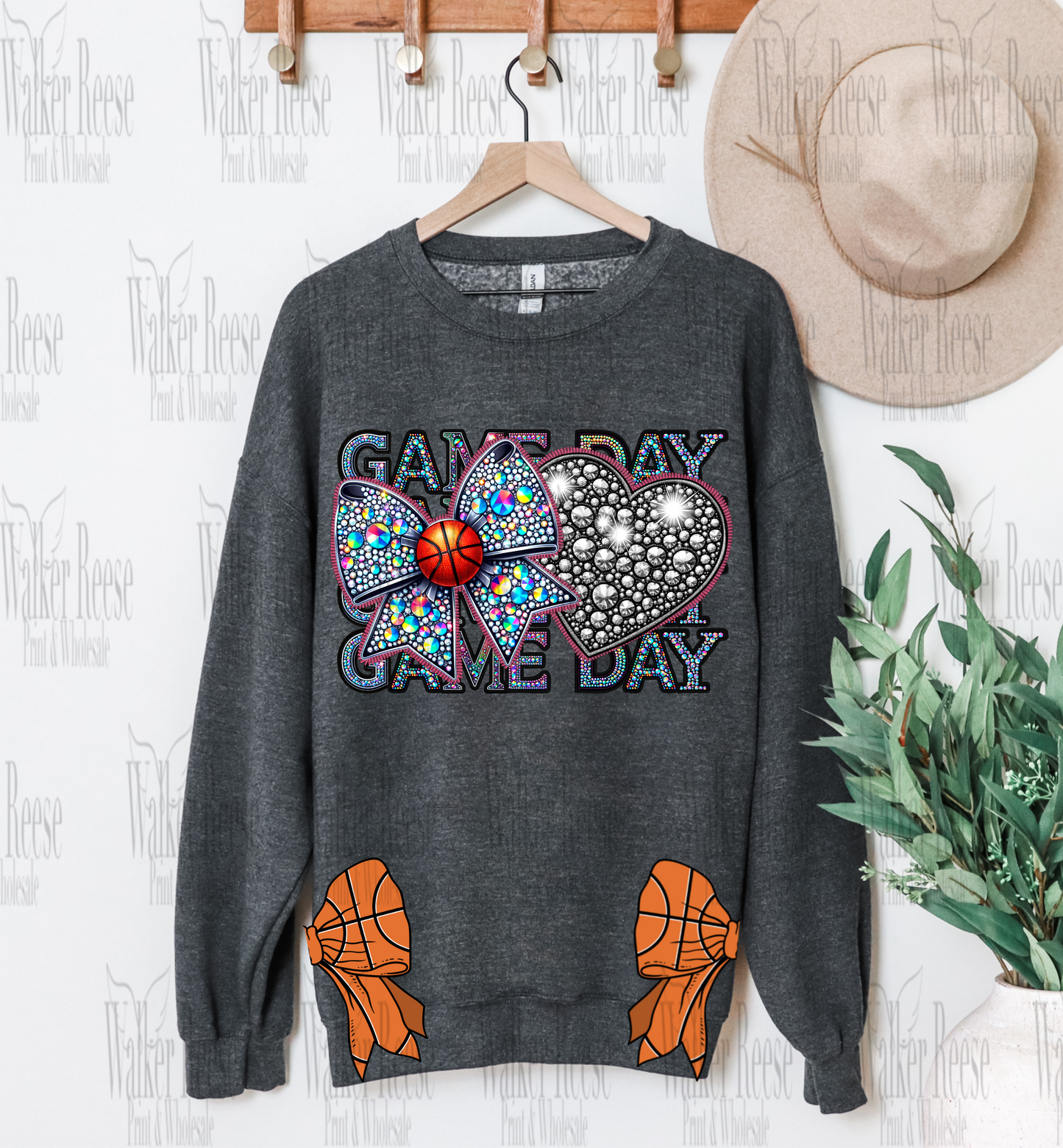 Basketball Diamond Game Day Side Bow Tee