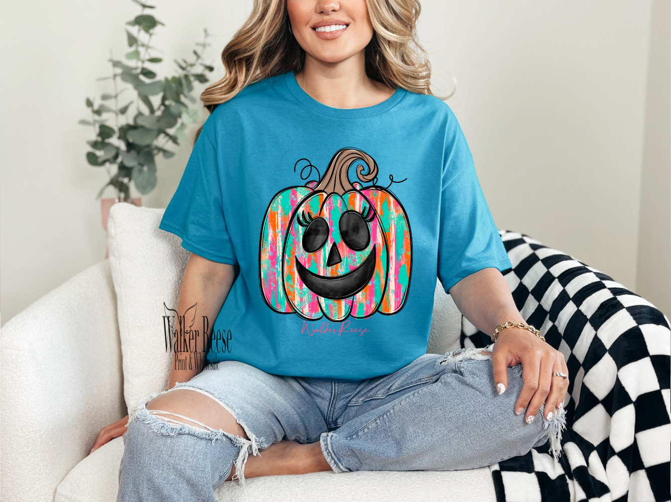 Painted Spooky Pumpkin Tee