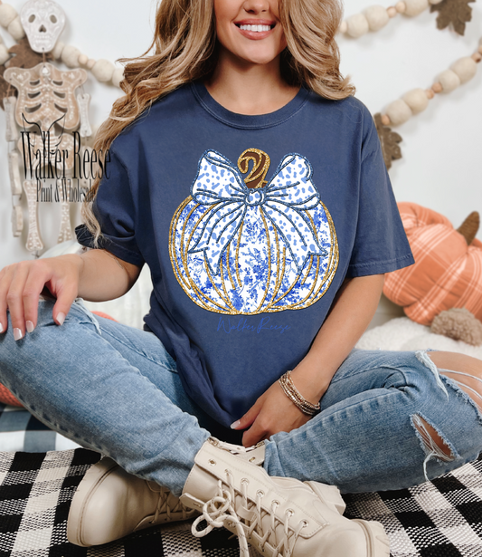 Chinoiserie Glitter Pumpkin Tee